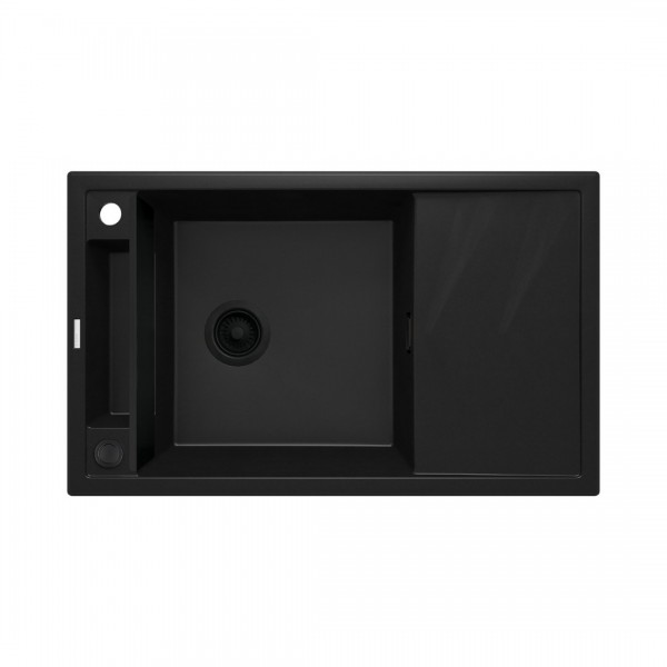 Deante Magnetic zlewozmywak granitowy magnetyczny 82x50 cm czarny mat ZRM N113