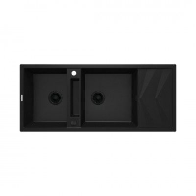 Deante Magnetic zlewozmywak granitowy magnetyczny 116x50 cm czarny mat ZRM_N213