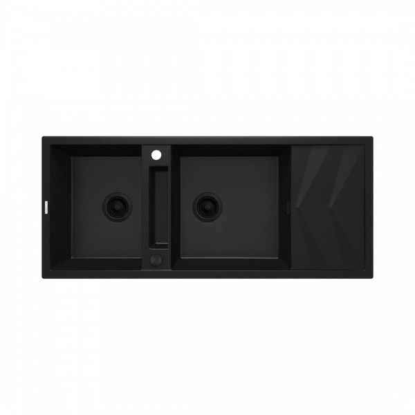 Deante Magnetic zlewozmywak granitowy magnetyczny 116x50 cm czarny mat ZRM_N213