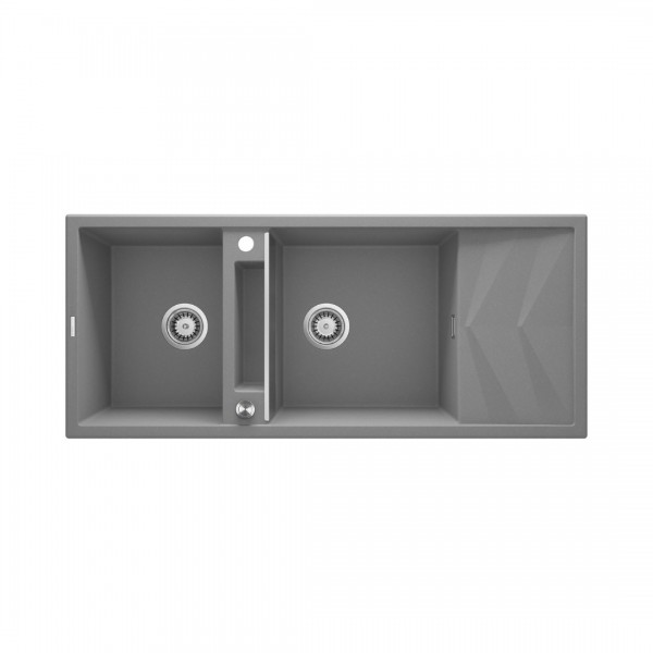 Deante Magnetic zlewozmywak granitowy magnetyczny 116x50 cm szary metalik ZRM_S213