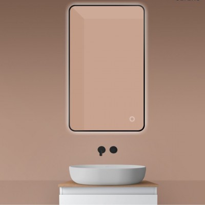 Oltens Nordlis lustro 60x100 cm prostokątne z oświetleniem LED czarny mat 64120300 Oltens Nordlis lustro 60x100 cm prostokątne z oświetleniem LED czarny mat 64120300