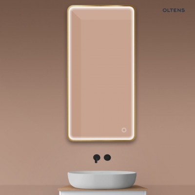 Oltens Nordlis lustro 60x120 cm prostokątne z oświetleniem LED złoto szczotkowane 6411881