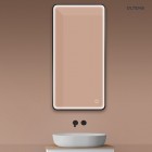 Oltens Nordlis lustro 60x120 cm prostokątne z oświetleniem LED czarny mat 64118300