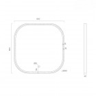 Oltens Nordlis lustro 80x80 cm kwadratowe z oświetleniem LED czarny mat 64122300