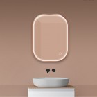 Oltens Nordlis lustro 60x80 cm prostokątne z oświetleniem LED miedź szczotkowana 64123610