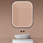 Oltens Nordlis lustro 80x100 cm prostokątne z oświetleniem LED czarny mat 64124300