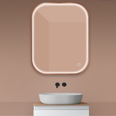 Oltens Nordlis lustro 80x100 cm prostokątne z oświetleniem LED miedź szczotkowana 64124610