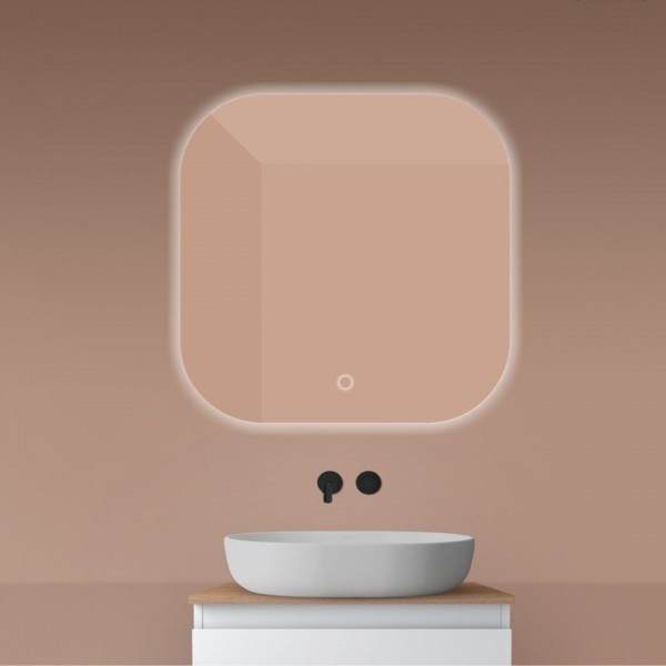 Oltens Nordlis lustro 80x80 cm kwadratowe z oświetleniem LED 64125000