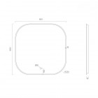 Oltens Nordlis lustro 80x80 cm kwadratowe z oświetleniem LED czarny mat 64125300