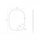 Oltens Nordlis lustro 60x80 cm prostokątne z oświetleniem LED czarny mat 64126300