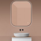 Oltens Nordlis lustro 80x100 cm prostokątne z oświetleniem LED czarny mat 64127300