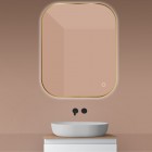 Oltens Nordlis lustro 80x100 cm prostokątne z oświetleniem LED złoto szczotkowane 64127810