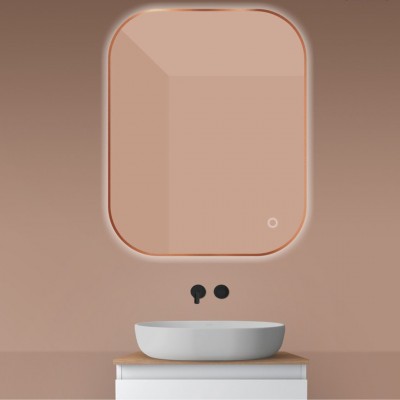 Oltens Nordlis lustro 80x100 cm prostokątne z oświetleniem LED miedź szczotkowana 64127610