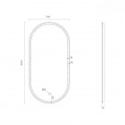 Oltens Nordlis lustro 50x100 cm owalne z oświetleniem LED czarny mat 64128300
