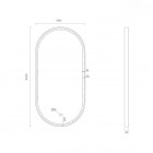 Oltens Nordlis lustro 50x100 cm owalne z oświetleniem LED złoto szczotkowane 64128810