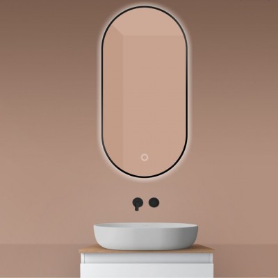 Oltens Nordlis lustro 50x100 cm owalne z oświetleniem LED czarny mat 64129300 Oltens Nordlis lustro 50x100 cm owalne z oświetleniem LED czarny mat 64129300