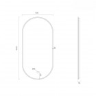 Oltens Nordlis lustro 50x100 cm owalne z oświetleniem LED czarny mat 64129300