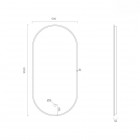 Oltens Nordlis lustro 50x100 cm owalne z oświetleniem LED złoto szczotkowane 64129810