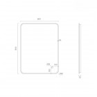 Oltens Nordlis lustro 60x80 cm prostokątne z oświetleniem LED czarny mat 64119300