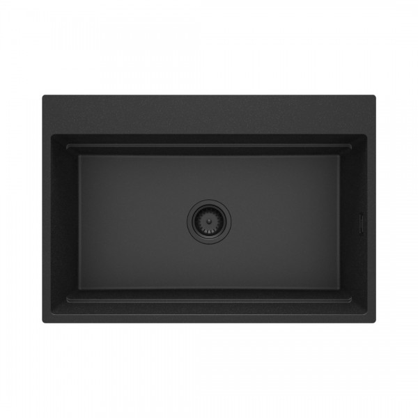 Deante Magnetic zlewozmywak granitowy magnetyczny 76x52 cm czarny mat ZRM_N10B