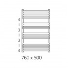 Terma Alex grzejnik łazienkowy 76x50 cm biały mat WGALE076050KJ16SX