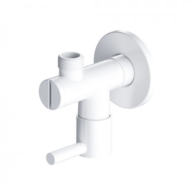 Omnires zawór ścienny kątowy biały mat 8857WM