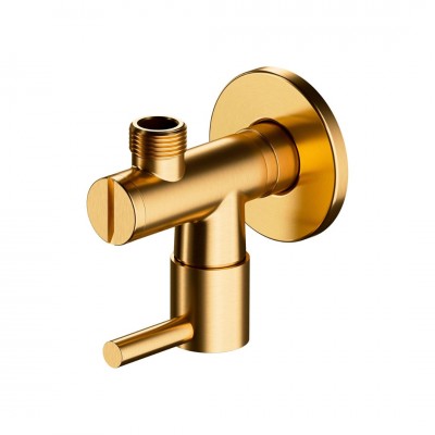 Omnires zawór ścienny kątowy złoty szczotkowany 8857GLB