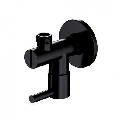 Omnires zawór ścienny kątowy czarny półmat 8857BL