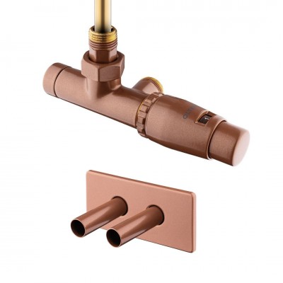 Oltens Varmare Ventil All in One zestaw termostatyczny grzejnikowy jednootworowy prawy miedź szczotkowana 70064