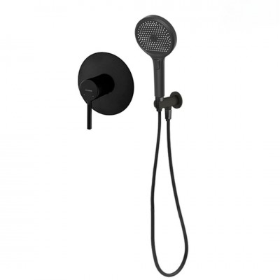 Oltens Rann zestaw wannowo-prysznicowy podtynkowy czarny mat 36078300