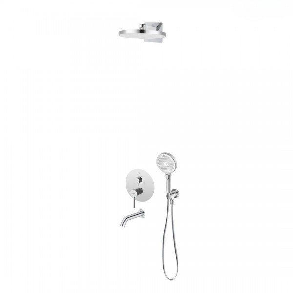 Oltens Rann zestaw wannowo-prysznicowy podtynkowy deszczownica 32 cm chrom 36075100