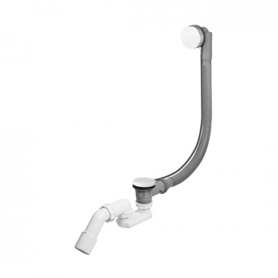 Oltens Oster przelew wannowy automatyczny z pokrętłem biały 03001000