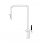 Deante Momi bateria kuchenna z wyciąganą wylewką biała BKM_A73N