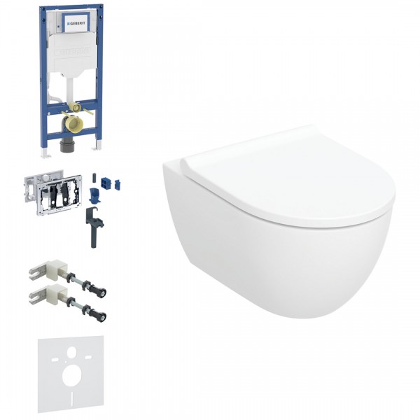 Geberit Duofix DuoFresh Acanto zestaw WC podtynkowy 6w1 biały połysk KeraTect 70124