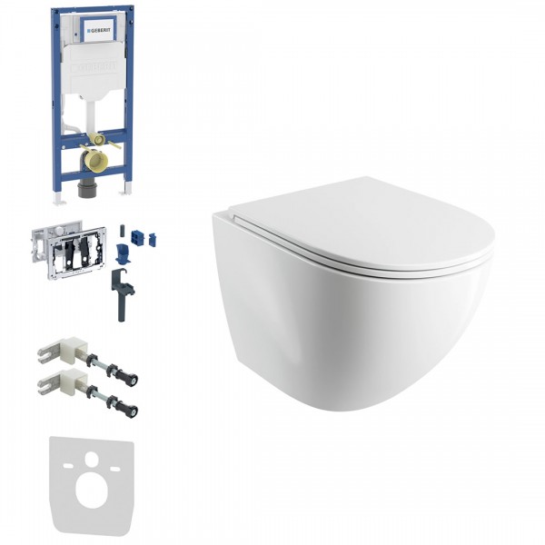 Geberit Duofix DuoFresh Ottawa Comfort zestaw WC podtynkowy 6w1 biały połysk 67879
