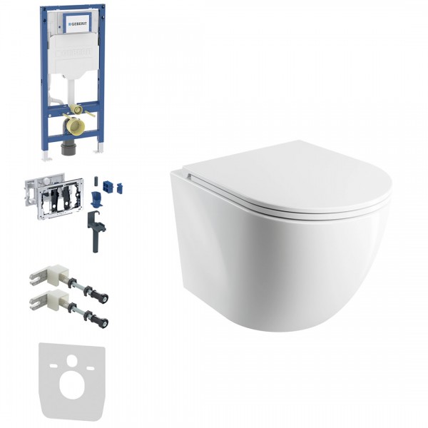 Geberit Duofix DuoFresh Ottawa zestaw WC podtynkowy 6w1 biały połysk 64182