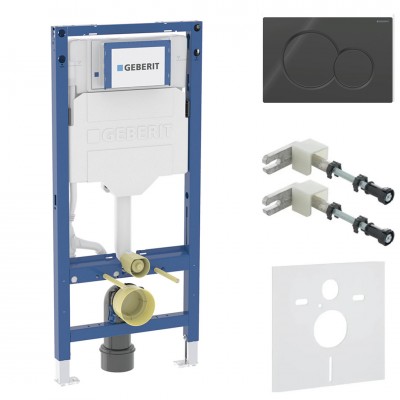 Geberit Duofix stelaż podtynkowy 4w1 kompletny gotowy do montażu przycisk Sigma01 czarny 45115