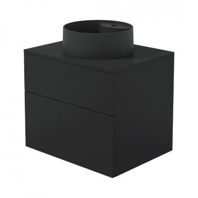 Deante Prizma umywalka z szafką 60 cm wiszącą czarny mat SDNB6SNU4B