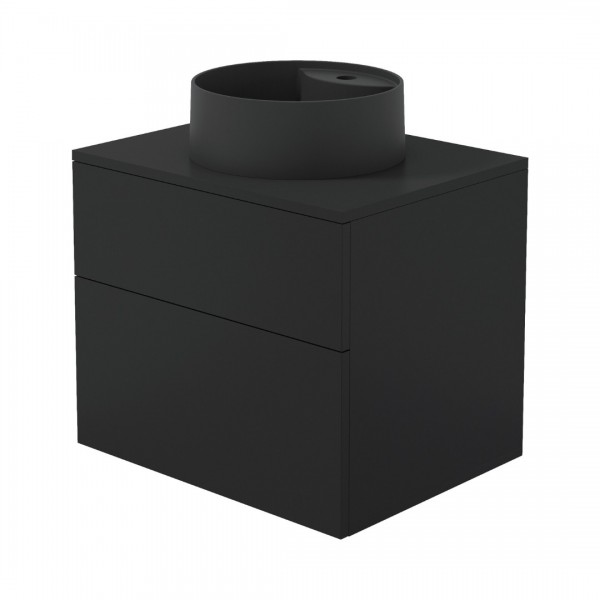 Deante Prizma umywalka z szafką 60 cm wiszącą czarny mat SDNB6SNU4B