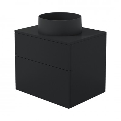 Deante Prizma umywalka z szafką 60 cm wiszącą czarny mat SDNB6SNU4S