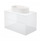 Deante Prizma umywalka z szafką 80 cm wiszącą biały połysk SD6B8SAU6B