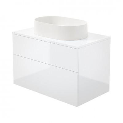 Deante Prizma umywalka z szafką 80 cm wiszącą biały połysk SD6B8SAU6S