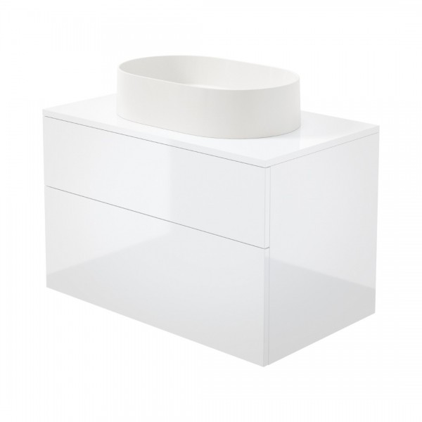 Deante Prizma umywalka z szafką 80 cm wiszącą biały połysk SD6B8SAU6S