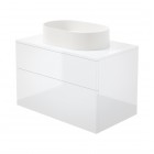 Deante Prizma umywalka z szafką 80 cm wiszącą biały połysk SD6B8SAU6S