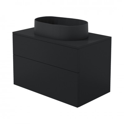 Deante Prizma umywalka z szafką 80 cm wiszącą czarny mat SDNB8SNU6S