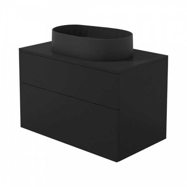 Deante Prizma umywalka z szafką 80 cm wiszącą czarny mat SDNB8SNU6S