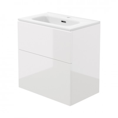 Deante Prizma umywalka z szafką 60 cm wiszącą biały połysk ST6U6U6U6M