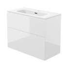 Deante Prizma umywalka z szafką 80 cm wiszącą biały połysk ST6U8U6U8M