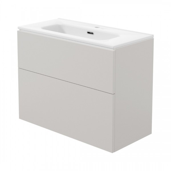 Deante Prizma umywalka z szafką 80 cm wiszącą kaszmir STKU8U6U8M