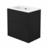 Deante Prizma umywalka z szafką 60 cm wiszącą czarny mat STNU6U6U6M